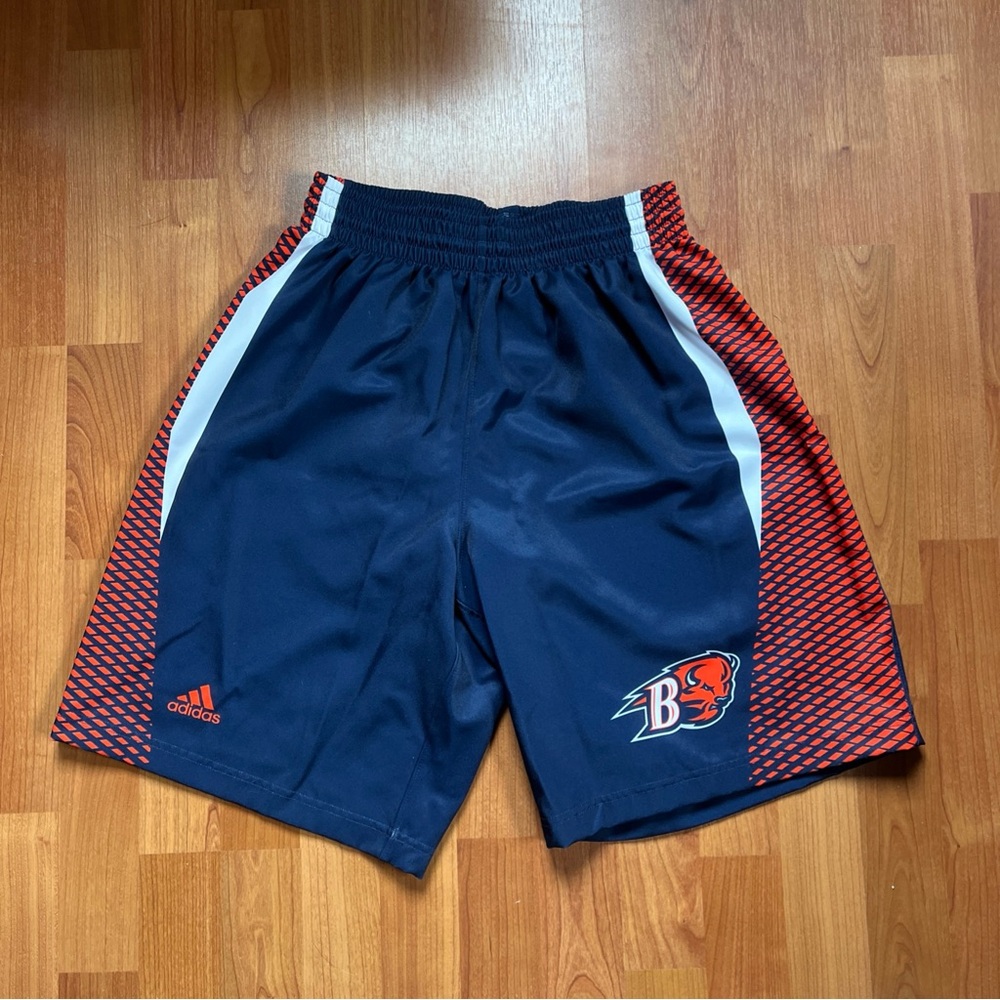Bucknell University Adidas Navy and Orange Athletic basketball Shorts